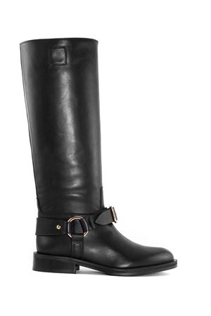 Black leather high boot BLANDIN PARIS | B5602NERO